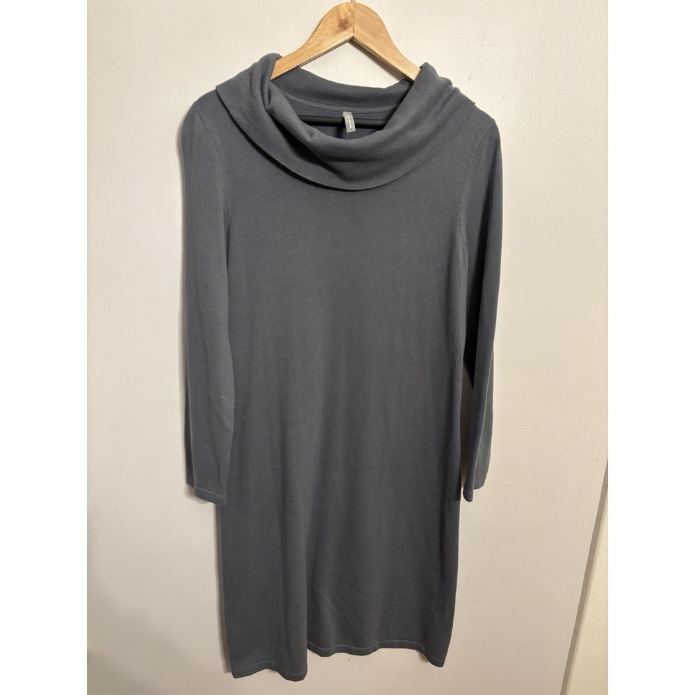 Hanna Anderson Women's Gray Cowl Neck Sweater‎ Dress Cotton LS Size Medium